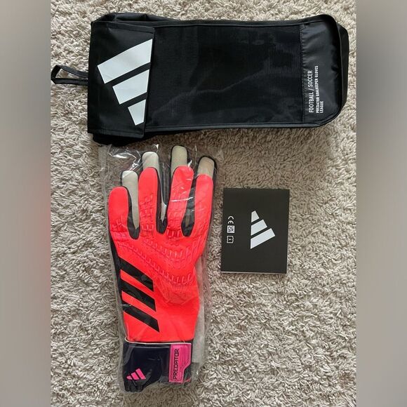 Adidas Soccer Goalkeeper Gloves Predator League Turbo Orange Black - Picture 1 of 7